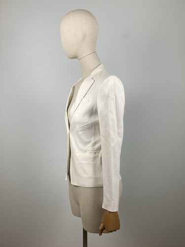 Blazer Mujer GIANNI VERSACE COLLECTION Blanco Diseñador Un Botón Talla 42 - Imagen 6 de 24