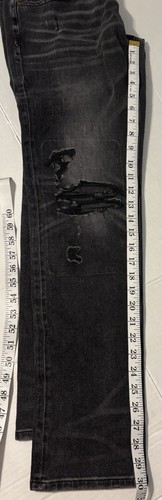 American Eagle Jeans Mens 32x30 Black AirFlex 360 Distressed Skinny Stretch Read - Picture 17 of 17