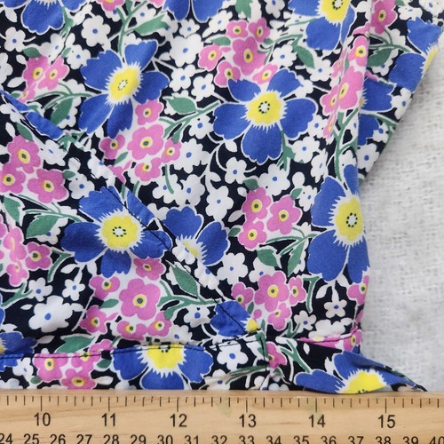 J.Crew Dress Size S Spring Floral Wrap Midi Colorful Lightweight Short Sleeve - Picture 8 of 9