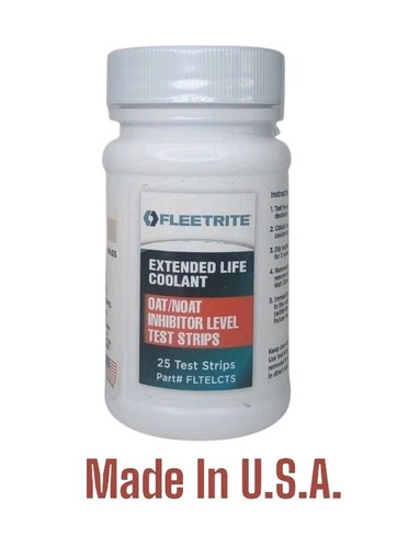 New Fleetrite OAT/NOAT Inhibitor Level Coolant Test Strips 25 Strips #FLTELCTS