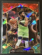 2020-21 Panini Select #36 Karl-Anthony Towns Red White Green Cracked Ice