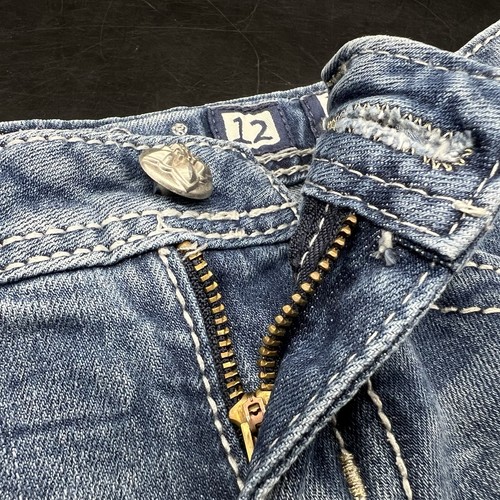 Miss Me Shorts Girls 12 Blue Medium Wash Denim JK5815H2 Diamond Embellished - Picture 10 of 13
