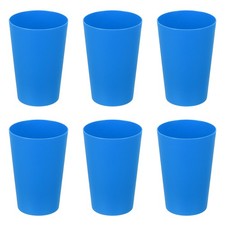 6Pcs Plastic Drinking Cups, 8.8oz Unbreakable Water Tumblers, Blue