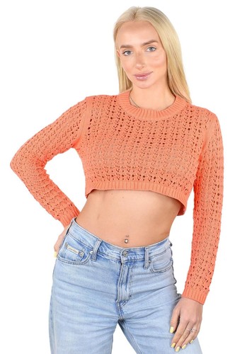 Socal Look Women's Cotton Crochet Sweater - Long Sleeve Summer Casual Pullover - Bild 4 von 70