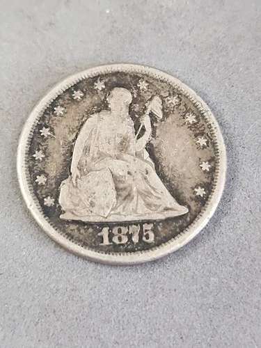1875-CC Seated Liberty Twenty Cent Piece Key Date Carson City Very Fine