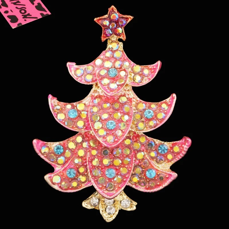 Rhinestone Green Christmas Tree Brooch chosen by Vivien of Holloway