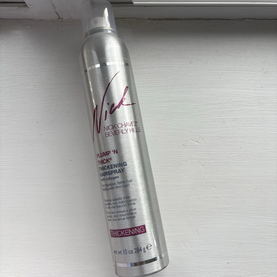 Nick Chavez Plump 'N Thick THICKENING HAIRSPRAY w/Collagen Aerosol 10 oz NOS - Image 2 of 4