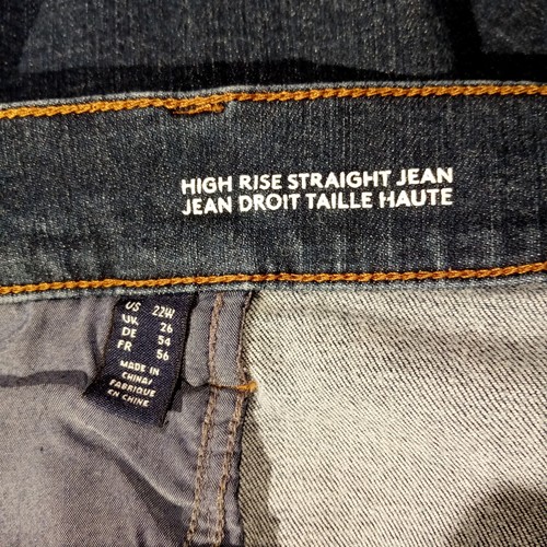 LANDS' END Jeans 22W High-Rise Straight Leg Dark Wash Stretch 31" Ins EUC - Bild 5 von 10