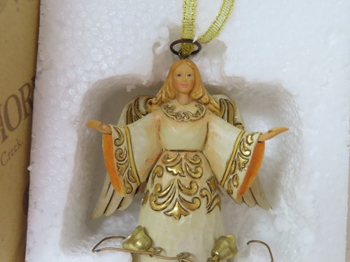 2003 Jim Shore Elfenbein und Gold Engel hängend Ornament 4036338 - Bild 3 von 5