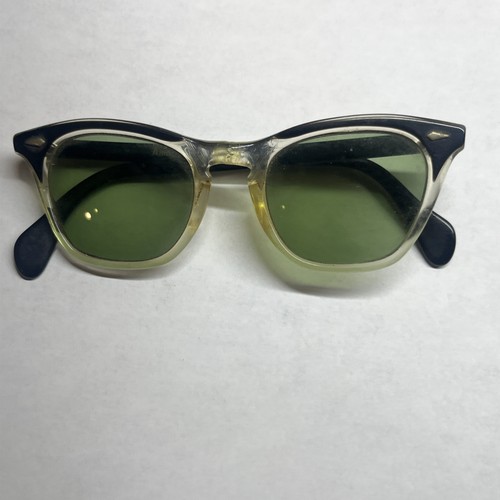American Optical Vintage Eyeglasses Black Fade Green Tint prescription glasses - Picture 12 of 13