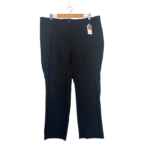 New Lane Bryant Pants Womens 20 Petite Black Straight Tighter Tummy High Rise - Picture 1 of 12