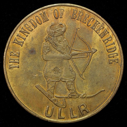 1963 Breckenridge, Colorado Kingdom Ullr Fest Winter Carnival Medal Token Brass