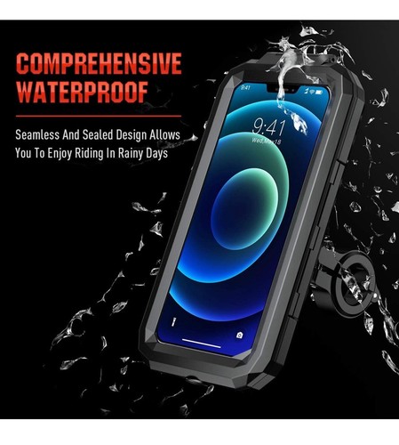 Supporto Telefono Bici Moto Impermeabile 360° Manubrio Bici da 4,5” a 5,9” - Foto 7 di 20