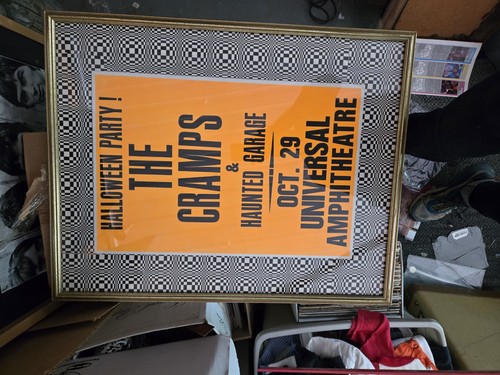 Póster de The Cramps 1988 Punk Rock Pole enmarcado proyectado a mano vintage - Imagen 7 de 9