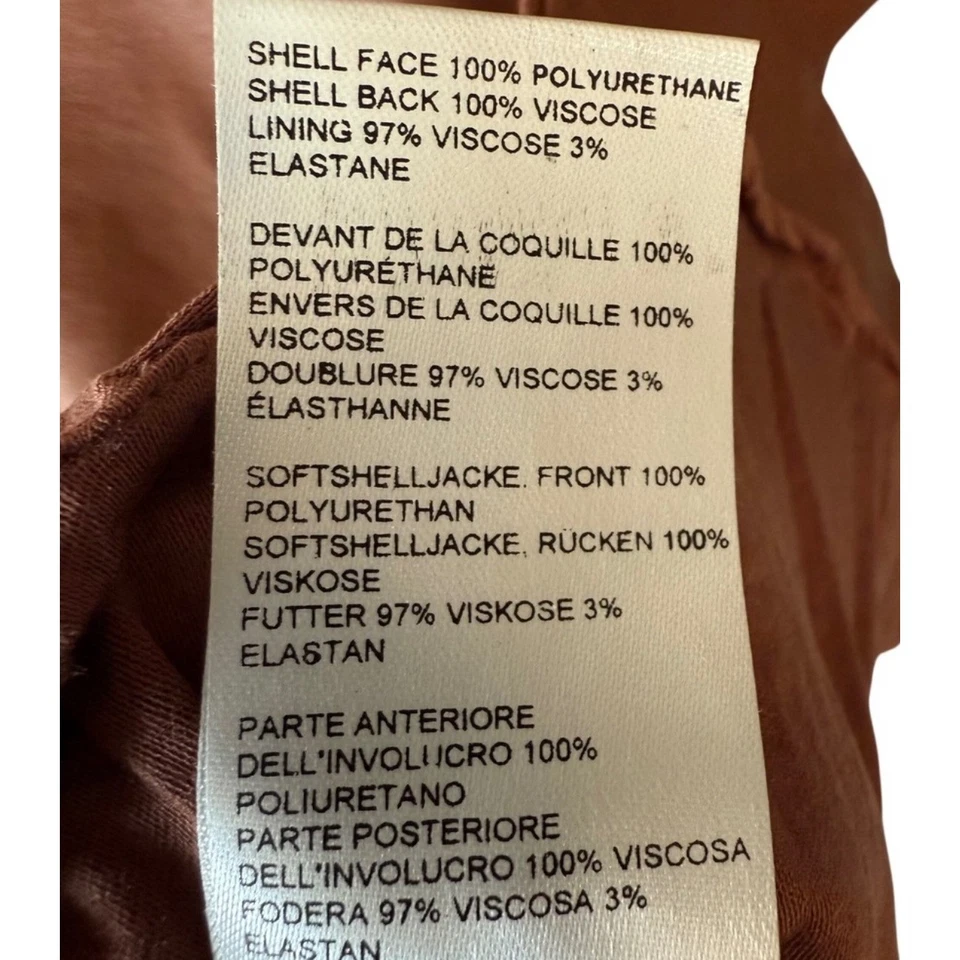 Anthropologie Faux Leather Midi Dress Brown Puff Sleeve Zip Front US 8 EU 40 - Image 4 of 4