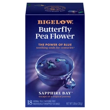 Bigelow Butterfly Pea Flower Sapphire Bay, Herbal Tea, Tea Bags, 18 Count