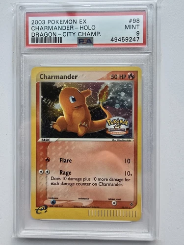Pokemon Charmander Ex Dragon City Champs - 98/97 - PSA 9