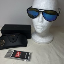 Ray-Ban RB4320CH 601SA1 Polarized CHROMANCE Matte Black Green Mirror Blue 58-140