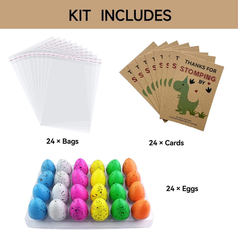 Dinosaur Party Favors - Dinosaur Birthday Party Supplies - 24 Pack Dino Egg Hatc - Image 4 of 4