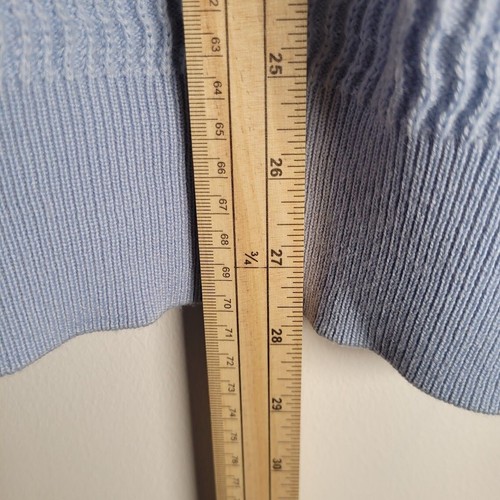 Franco Ponti Jumper XL Pale Blue Merino Wool Blend Crew Preppy Vintage Sweater - Picture 11 of 12