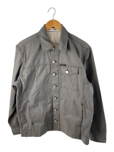 Giacca SAINT LAURENT media cotone grigio tinta unita YG04A195