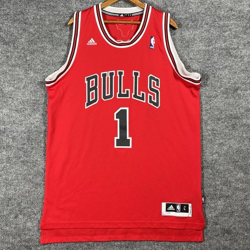 Chicago Bulls Adidas Derrick Rose Jersey Size Large #1 NBA Vintage 2011 MVP +2