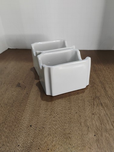 Vintage Paar Hall Zuckerdose Steinzeug Keramik Keramik cremeweiß 3,5" x 2,5" - Bild 3 von 8