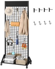 Grid Wall Panel, 2’ x 5.7’ Ft Floor Standing Gridwall Display Rack, Retail Di...