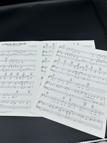 A Whole New World, Walt Disney Aladdin Piano music vg used condition - Picture 4 of 4