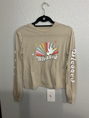 Brooklyn Cloth Girls Long Sleeve Tee Blessed Grey NWT Size XL - Picture 1 of 5