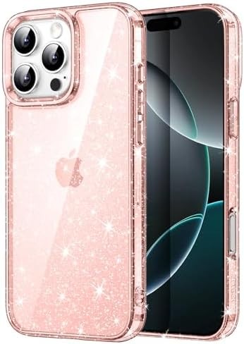 Glitter Case for iPhone 16 Pro 6.3-Inch, Bling Sparkle Shockproof Phone Bumper C