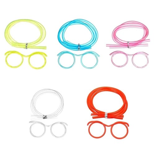 PVC Straw Drinking Eyeglasses Flexible Creativity Toy Birthday Supplies - Picture 10 of 20
