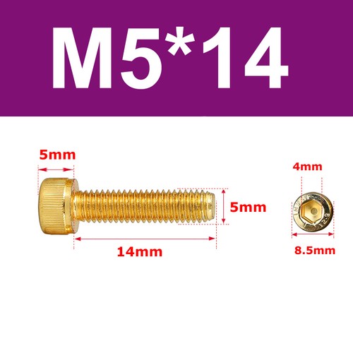 Gold Titanbeschichtung Zylinderschrauben Innensechskant DIN 912 M2 M2.5 M3 M4 M5 - Picture 46 of 49