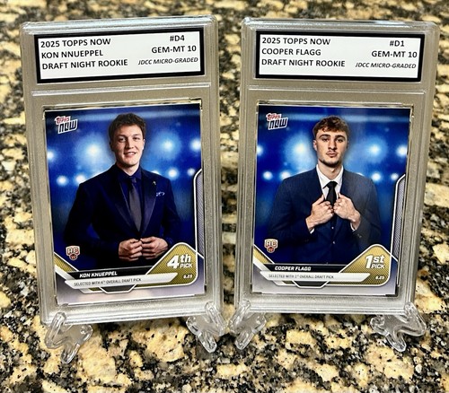 GRADED GEM-MT 10 COOPER FLAGG/KON KNUEPPEL 2025 TOPPS NOW DRAFT NIGHT ROOKIE LOT - Picture 3 of 14