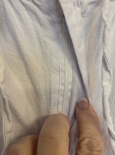 Unisex Size 40 White Linen Blend Pants W/Elastic Waist, Zipper & Drawstring - Picture 6 of 7