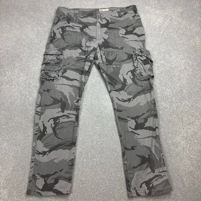 Pantalon Wrangler adulte 40x32 gris cargo charpentier camouflage toile vêteme... - Photo 1/4