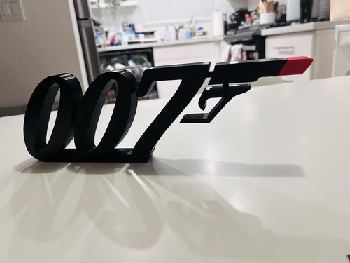 Custom 3D Printed 007 James Bond Symbol, Spy Cosplay, Display