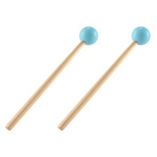 2Pcs Soft Rubber Head Sticks Wood Handle Bell Mallets for Glockenspiel8947