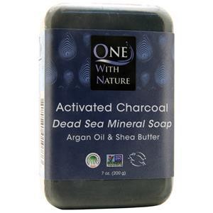 One With Nature sapone minerale del Mar Morto carbone attivo 7 oz - Foto 1 di 1
