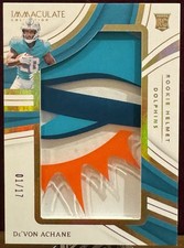 2023 Immaculate Collection - Rookie Helmet Dolphins De'Von Achane /17 #HTL-DAC