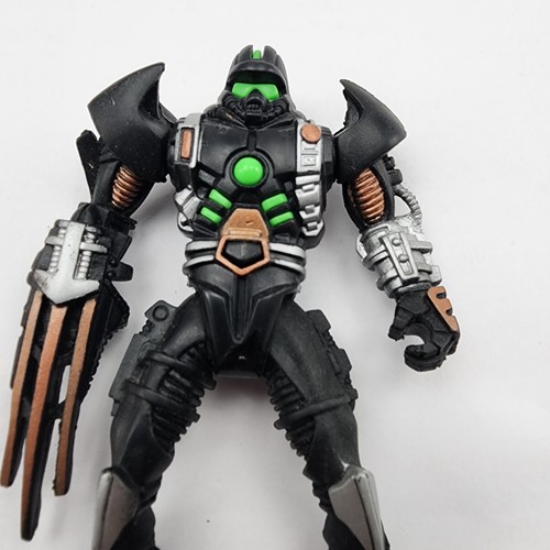 1998 Chap Mei Cyborg Claw Actionfigur schwarz grün silber 5" Vintage Spielzeug - Bild 2 von 5