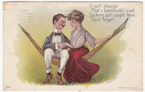 um 1909 Lot von 3 Double Entendre Comic Julius Bien Postkarten - Bild 2 von 7