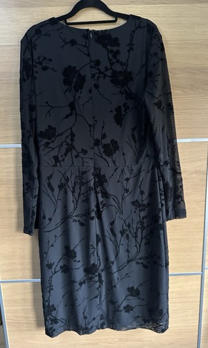 Ralph Lauren Size 12 Uk 16 Black Floral Flocked Velvet Cocktail Dress Bnwt BF6 - Picture 7 of 10