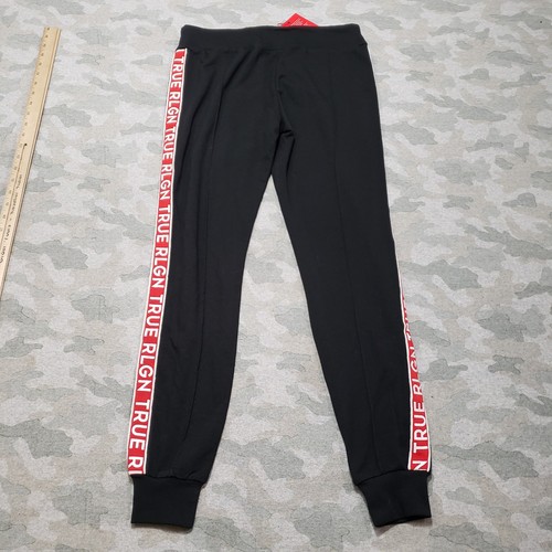 True Religion Joggers Womens XS Black Drawstring Zip Pockets Spell Out NWT - Picture 8 of 10