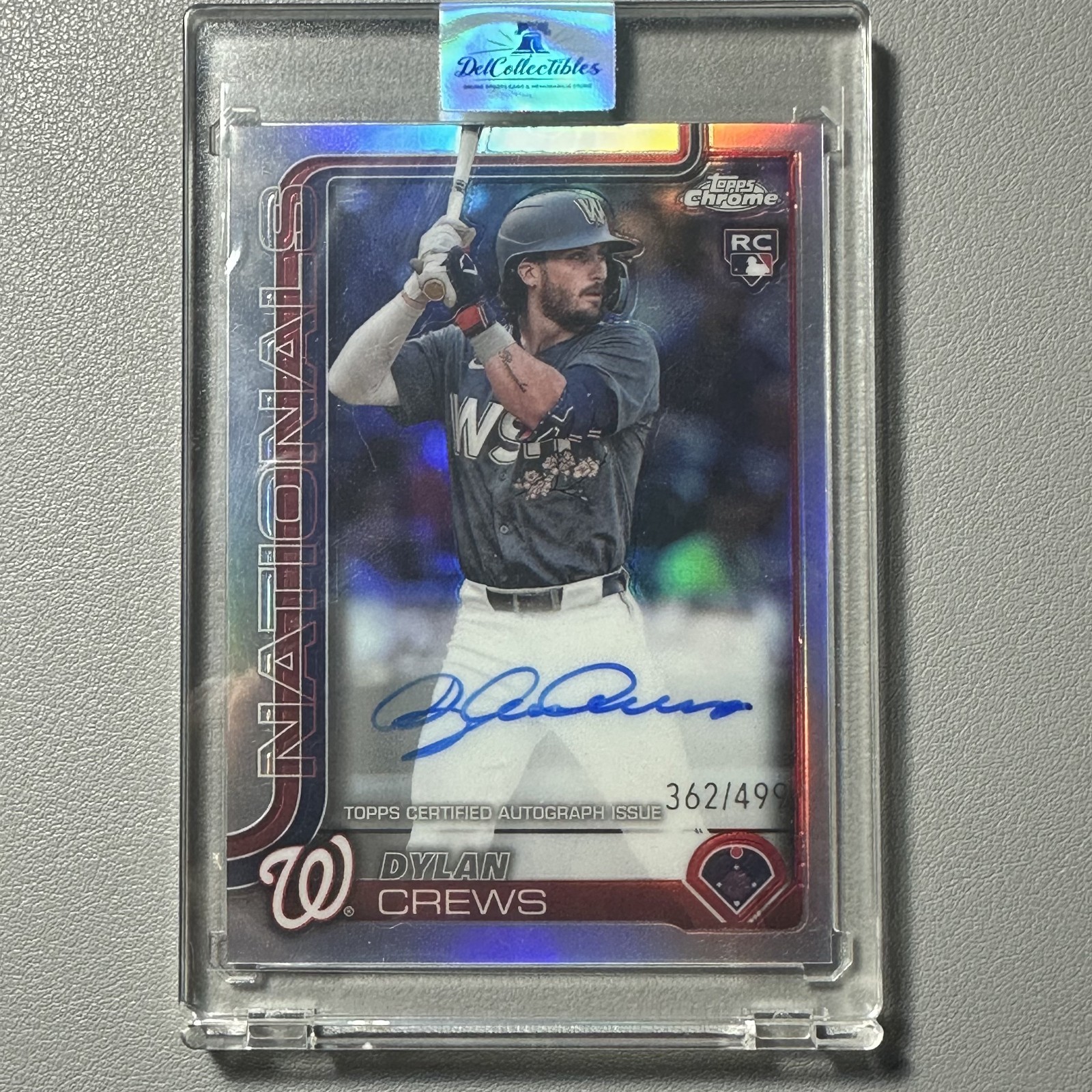 Dylan Crews /499 CHROME ROOKIE AUTO REFRACTOR SP 2025 Topps Chrome Autograph 
