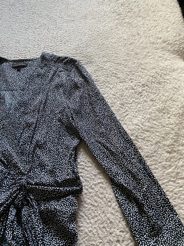 Blusa envolvente Banana Republic para mujer a lunares manga larga con cinturón talla L - Imagen 2 de 9