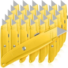 30 Pcs Box Cutter Bulk Retractable Blade Utility Knife Heavy Duty Aluminum Al...