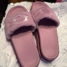UGG WOMENS LAYTON FUR SLIDE FLUFFY HOT PINK NWT SIZW