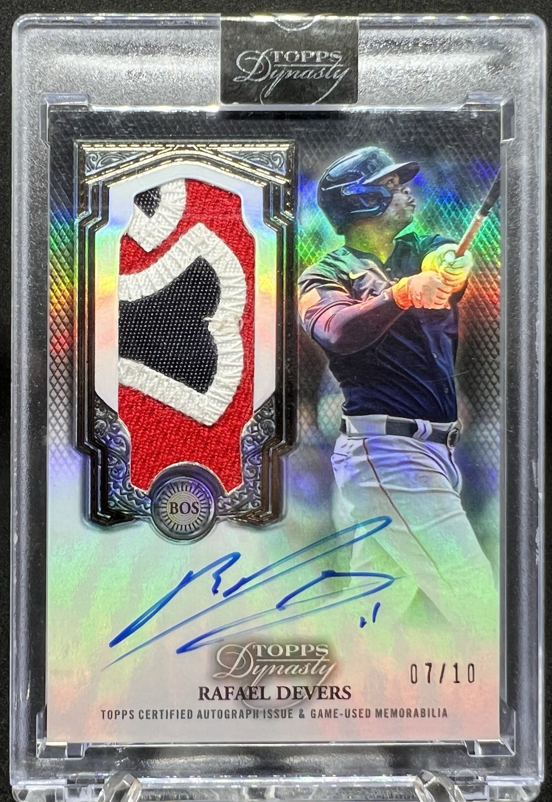 RAFAEL DEVERS 2023 Topps Dynasty Patch Auto 7/10 Game Used