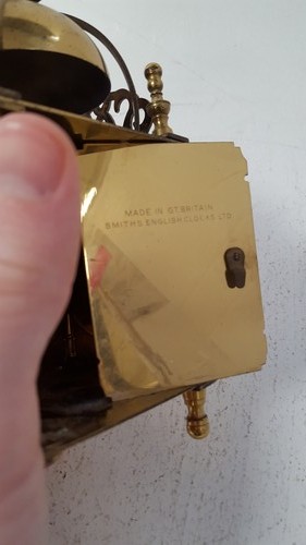 Vintage Smiths English Lantern Clock Brass Made in Great Britain, Inc Key- Rare! - Picture 4 of 8